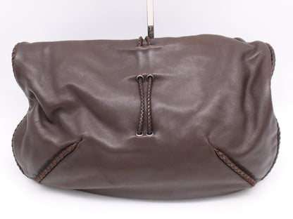 BOTTEGA VENETA BOTTEGA VENETA Leather Intrecciato Shoulder Bag Brown with Dust Bag