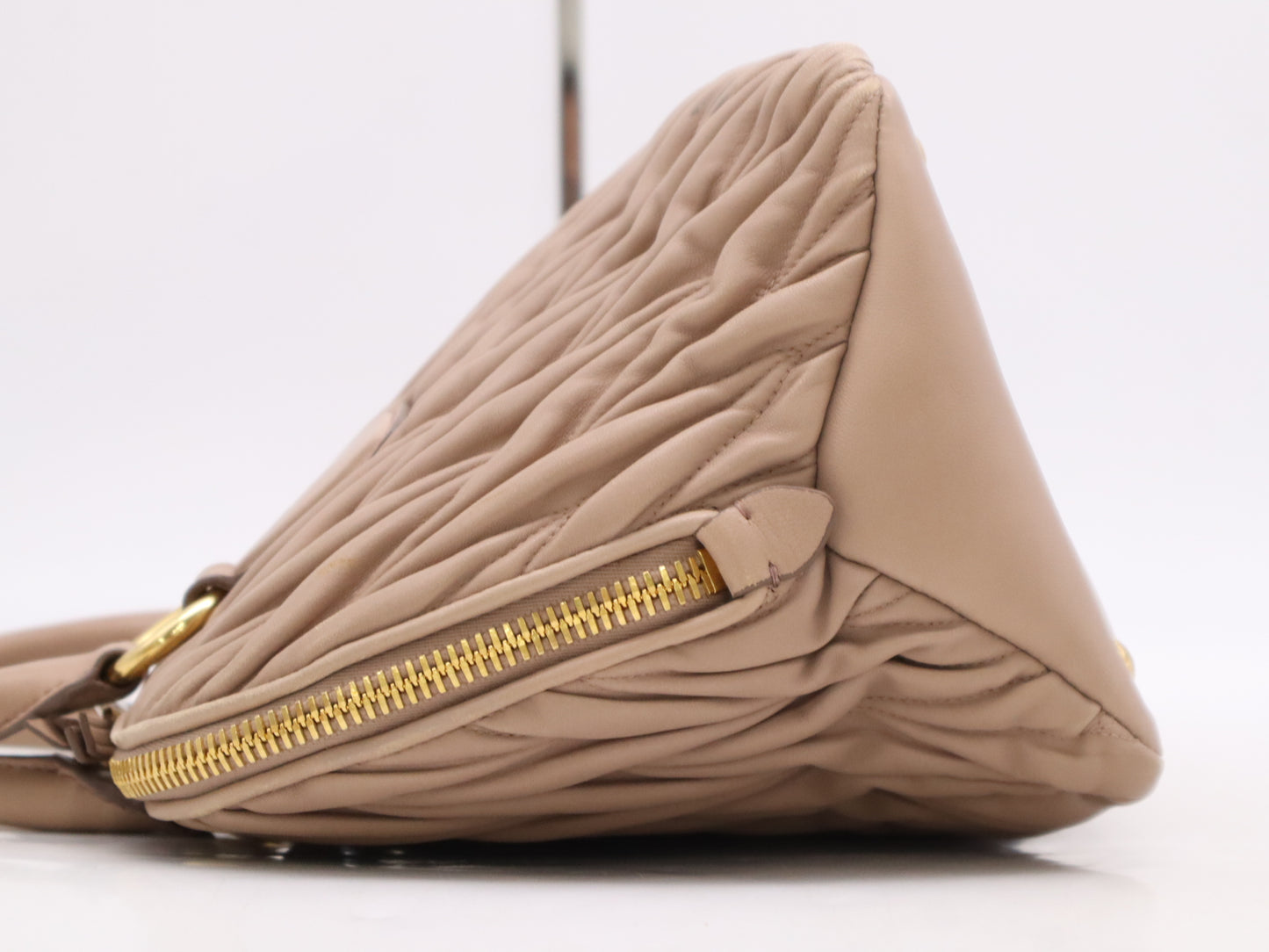 Miu Miu Miu Miu Leather Matelassé 2-Way Bag with Shoulder Strap, Dust Bag x 2, and Guarantee Card