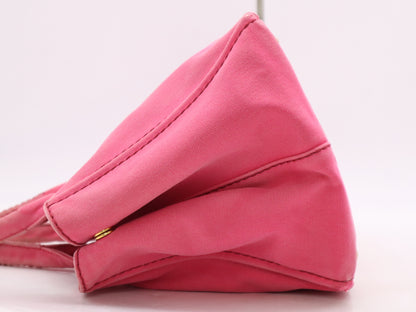PRADA Canvas Canapa Tote #M Handbag, 2-Way, Fuchsia, with Shoulder Strap