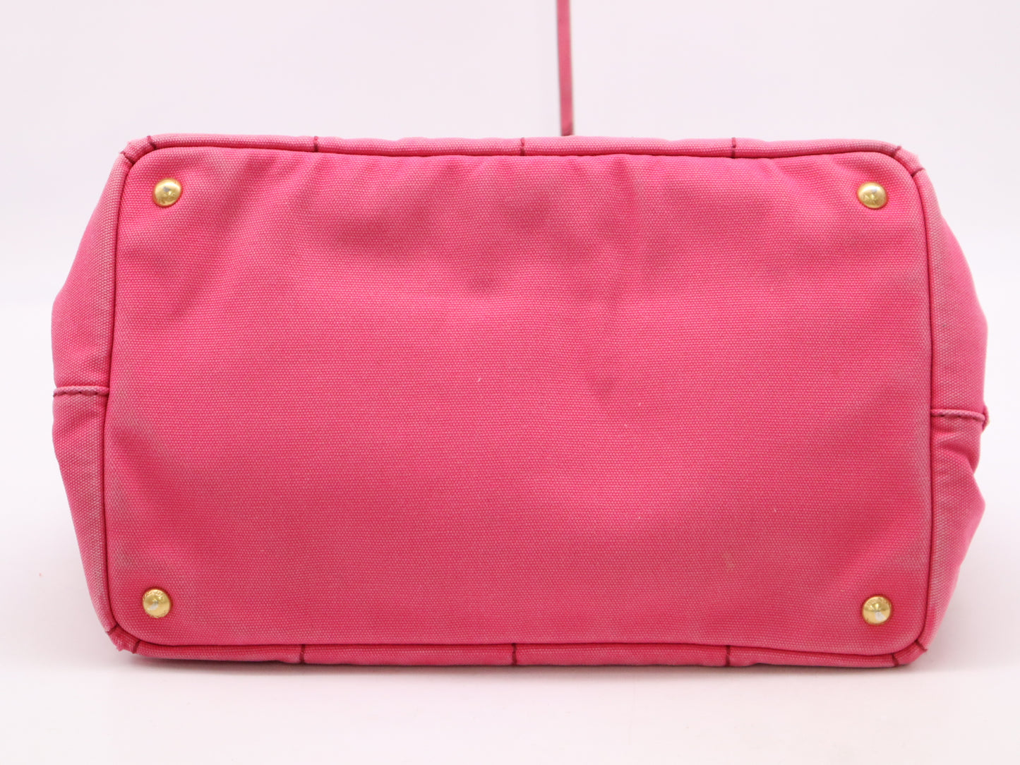 PRADA Canvas Canapa Tote #M Handbag, 2-Way, Fuchsia, with Shoulder Strap