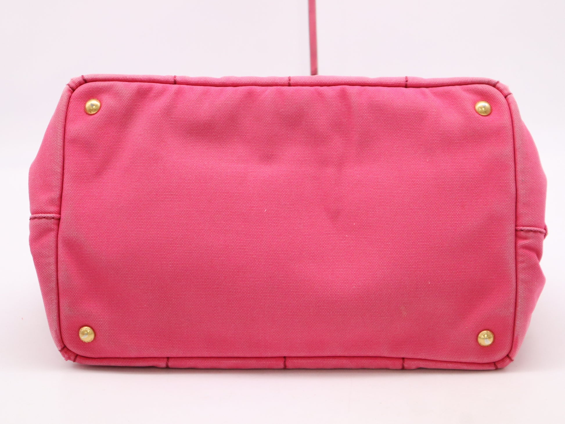PRADA Canvas Canapa Tote #M Handbag, 2-Way, Fuchsia, with Shoulder Strap