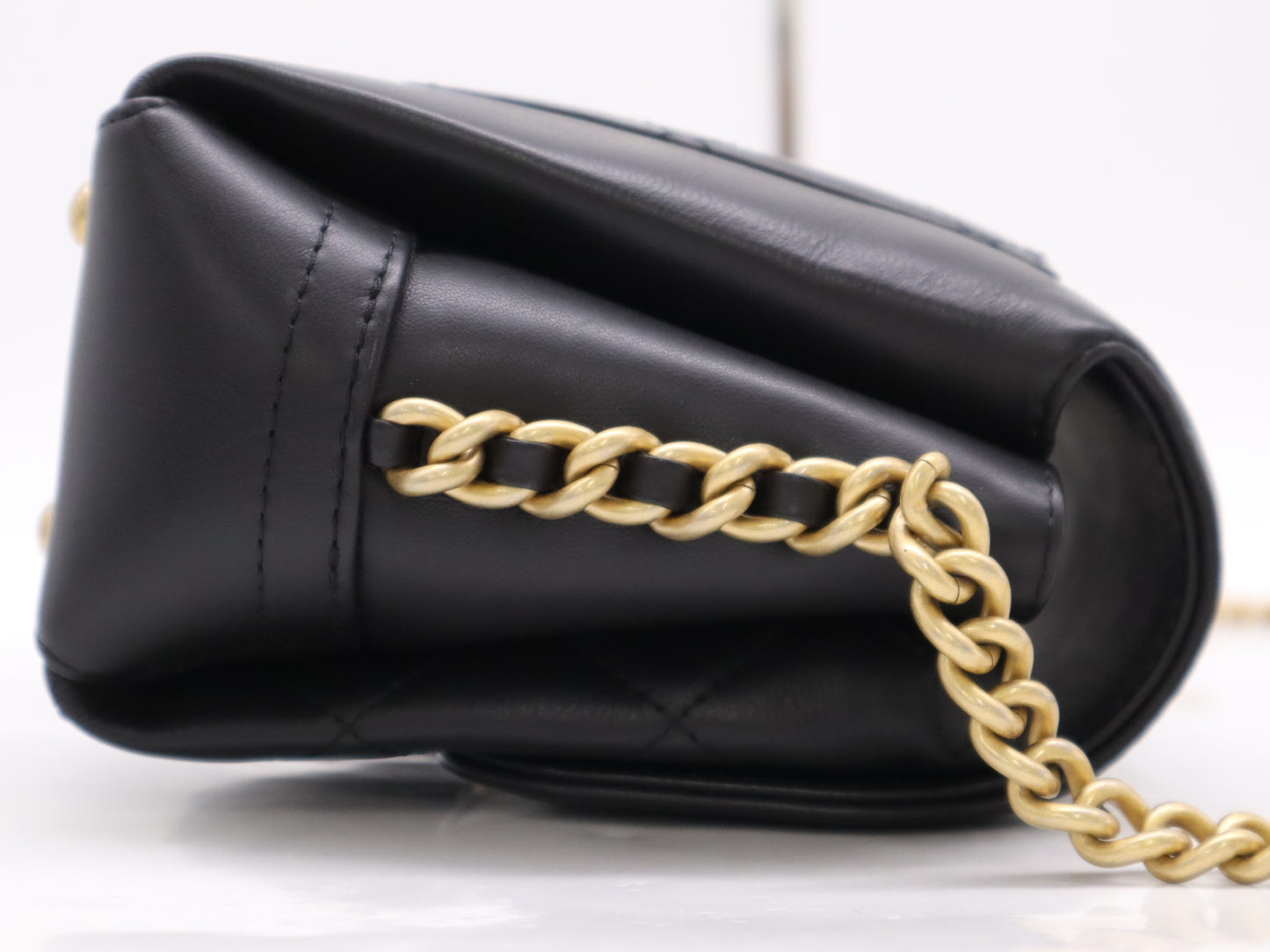 CHANEL Matelasse Chain Shoulder Bag in Black Lambskin with Dust Bag, Sticker, and Card Included, 28272240