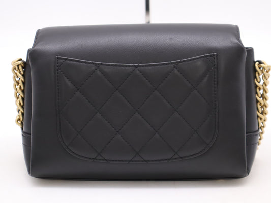 CHANEL Matelasse Chain Shoulder Bag in Black Lambskin with Dust Bag, Sticker, and Card Included, 28272240