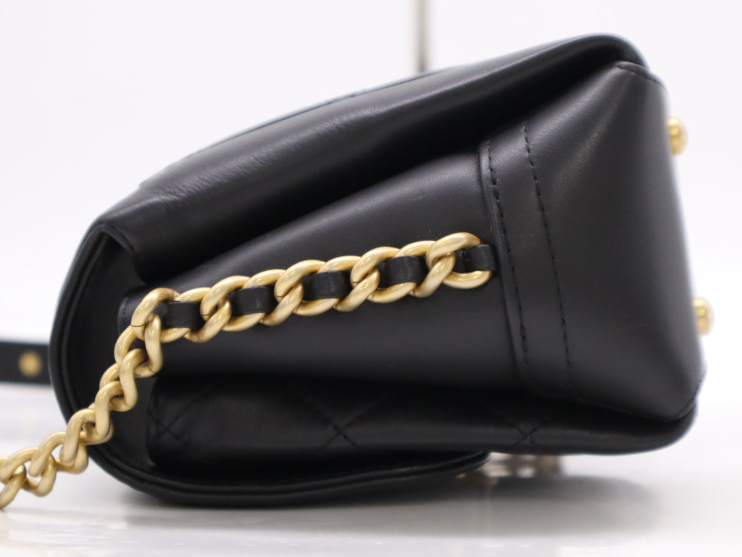 CHANEL Matelasse Chain Shoulder Bag in Black Lambskin with Dust Bag, Sticker, and Card Included, 28272240