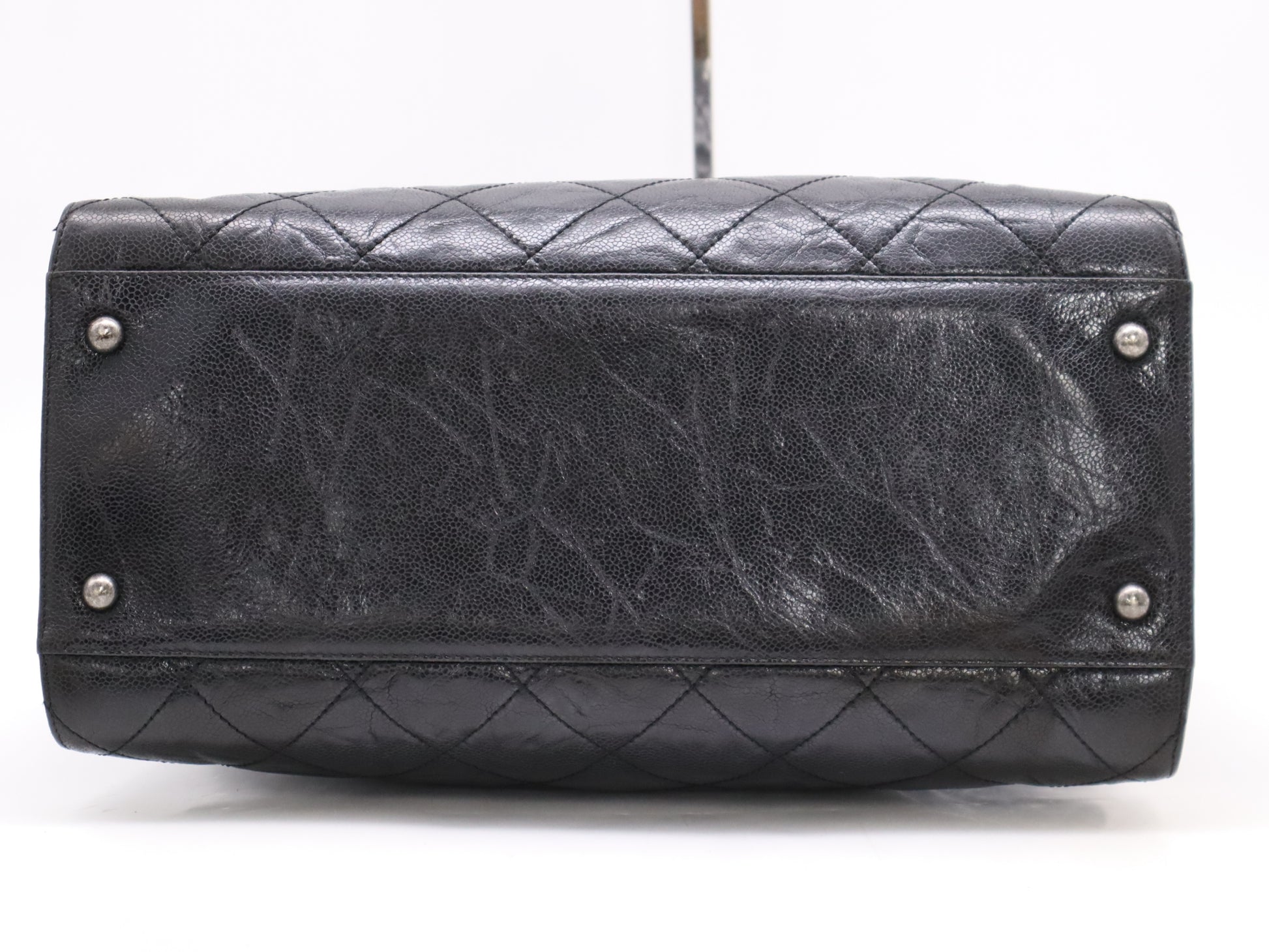 CHANEL Matelasse Caviar Leather Chain Tote Bag Black Card 18215968 Tote Bag