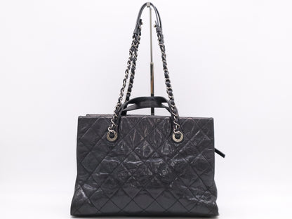 CHANEL Matelasse Caviar Leather Chain Tote Bag Black Card 18215968 Tote Bag