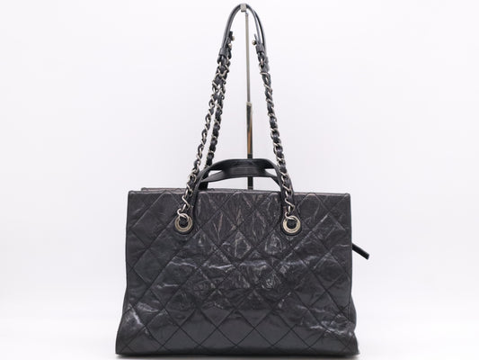 CHANEL Matelasse Caviar Leather Chain Tote Bag Black Card 18215968 Tote Bag