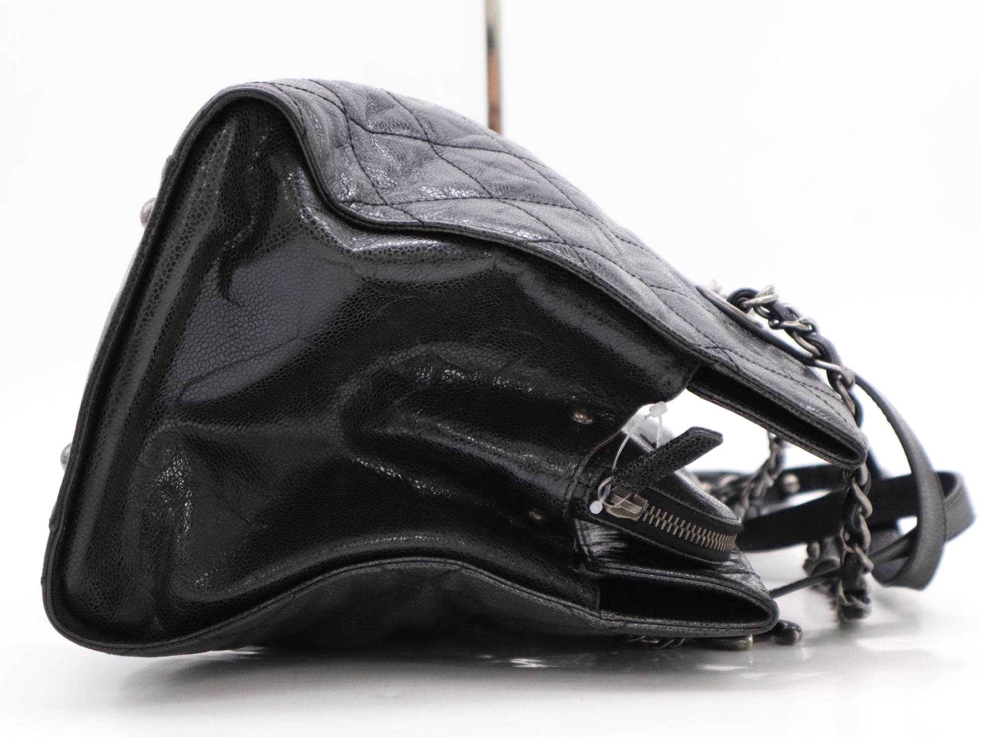 CHANEL Matelasse Caviar Leather Chain Tote Bag Black Card 18215968 Tote Bag
