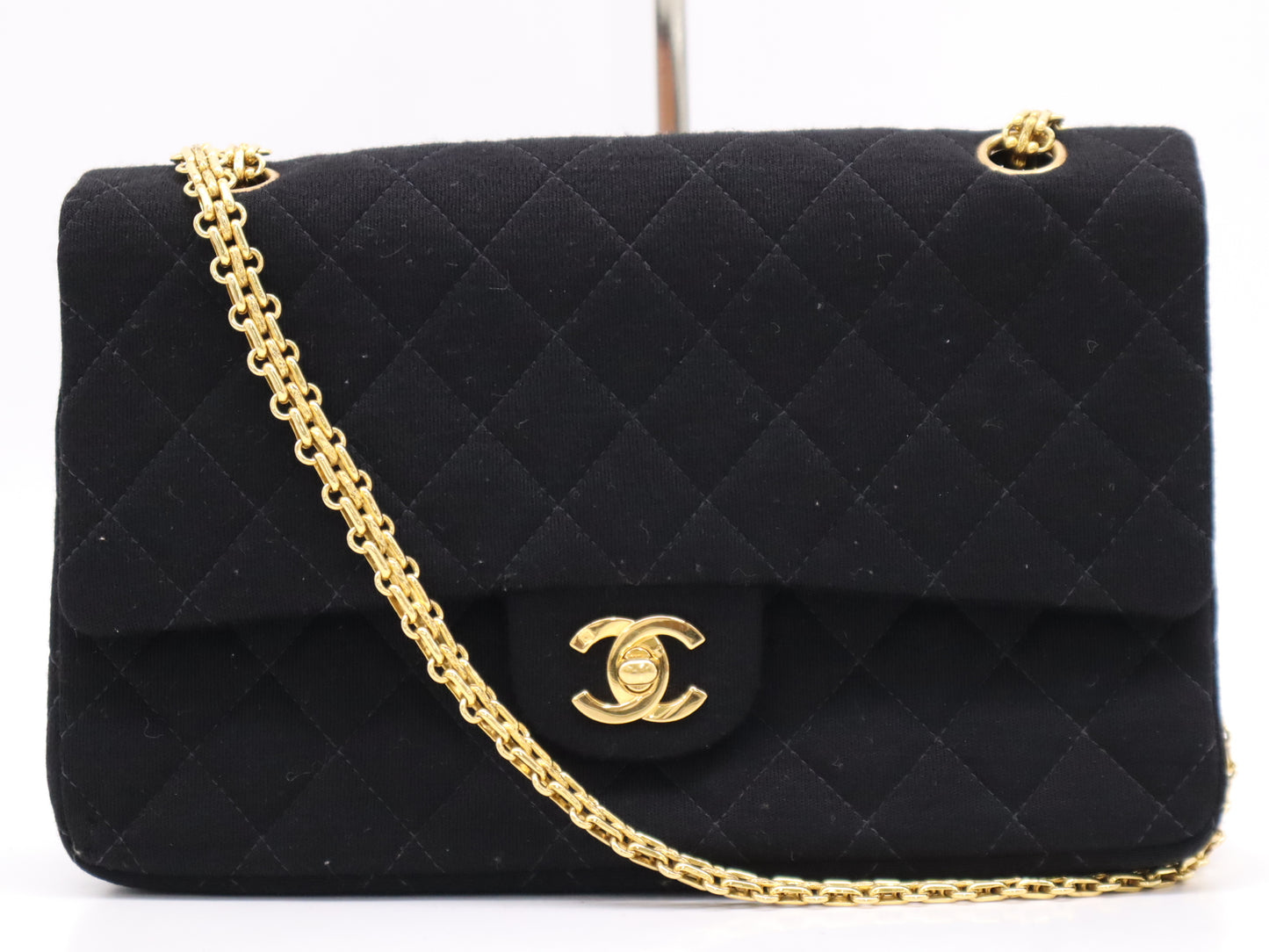 CHANEL Cotton Matelasse 26 Chain Shoulder Bag Black Seal 3606725 Shoulder Bag