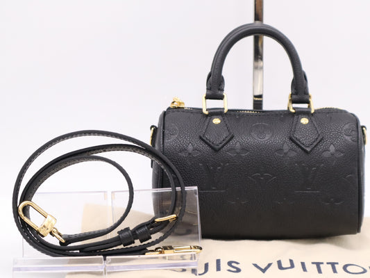 LOUIS VUITTON M82450 Empreinte Nano Speedy Noir RFID Verified Handbag