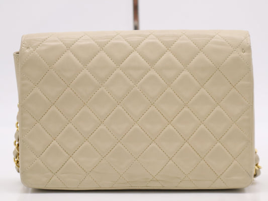 CHANEL Lambskin Mini Matelasse 20 Lambskin Single Flap Single Chain Shoulder Bag