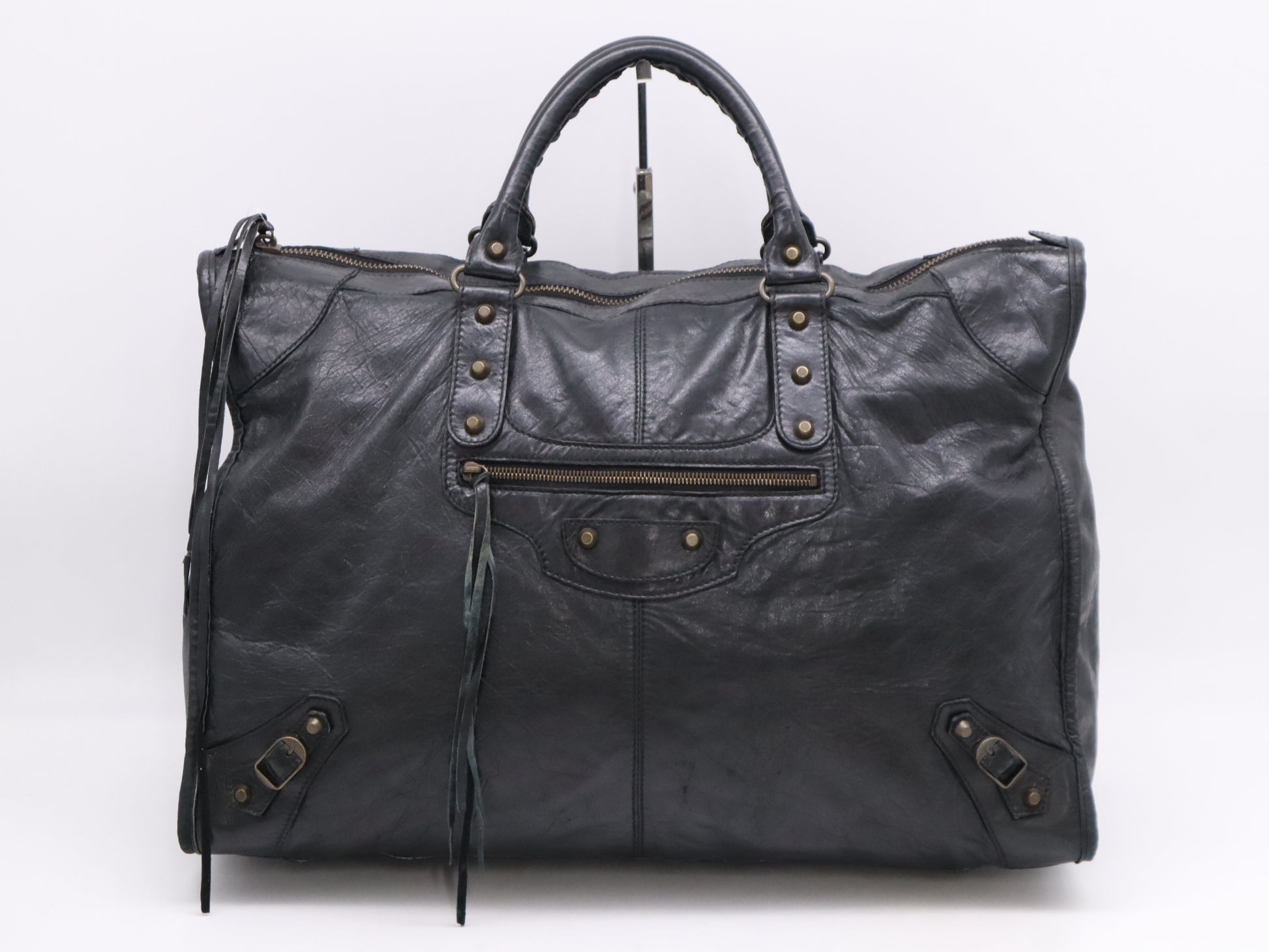 BALENCIAGA 110506 Leather Handbag Black Handbag