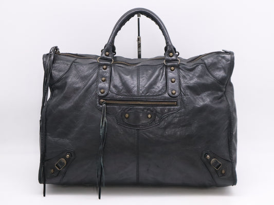 BALENCIAGA 110506 Leather Handbag Black Handbag
