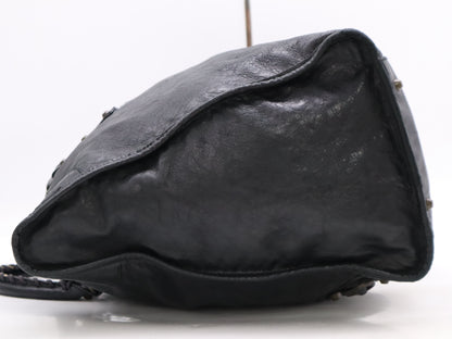 BALENCIAGA 110506 Leather Handbag Black Handbag