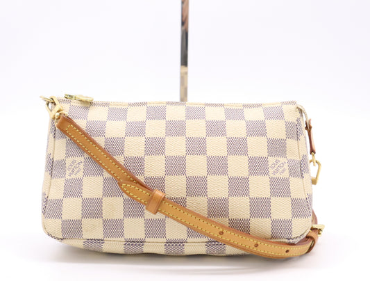 LOUIS VUITTON N51986 Azur Pochette Accessoires Pouch with Shoulder Strap