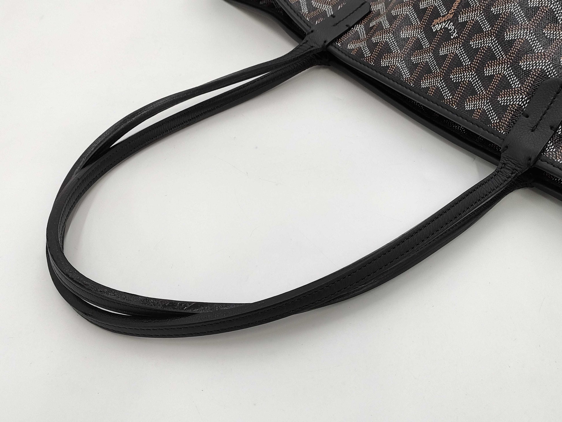 GOYARD Artois MM Tote Bag, Goyardine Canvas, Chevroche Calfskin Leather, Black Tote Bag