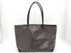 GOYARD Artois MM Tote Bag, Goyardine Canvas, Chevroche Calfskin Leather, Black Tote Bag