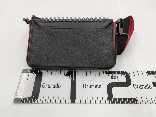 Christian Louboutin Leather Funky Shoulder Bag with Spike Studs and Black Strap