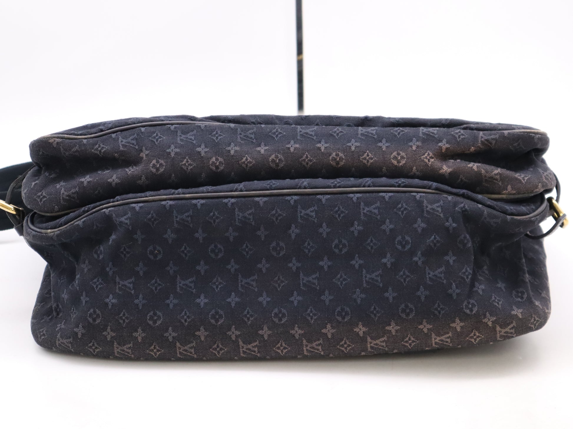 LOUIS VUITTON M42311? Monogram Mini Denise TST Blue Shoulder Bag with Name Tag