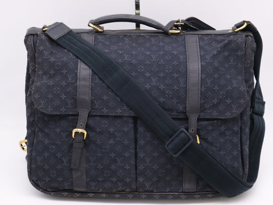 LOUIS VUITTON M42311? Monogram Mini Denise TST Blue Shoulder Bag with Name Tag