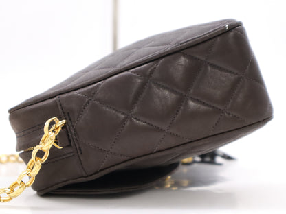 CHANEL Lambskin Matelasse 23 Shoulder Bag with Small Flap, Small Chain, Gold Hardware, Black Seal, Card Included, Dust Bag Included, 2653551