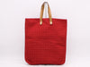 HERMES Nylon/Leather Amedaba MM Red Tote Bag with Silver Hardware
