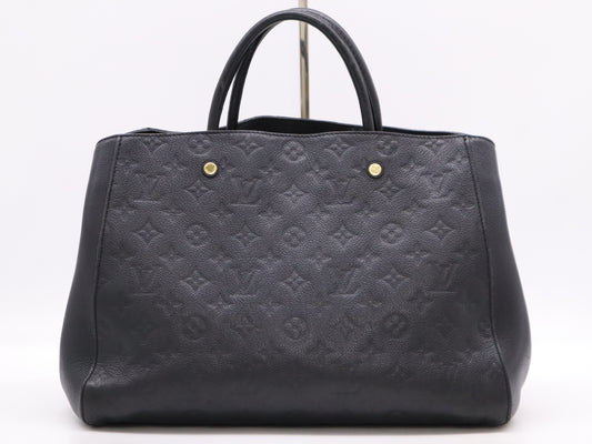 LOUIS VUITTON M41048 Empreinte Montaigne MM Noir Handbag