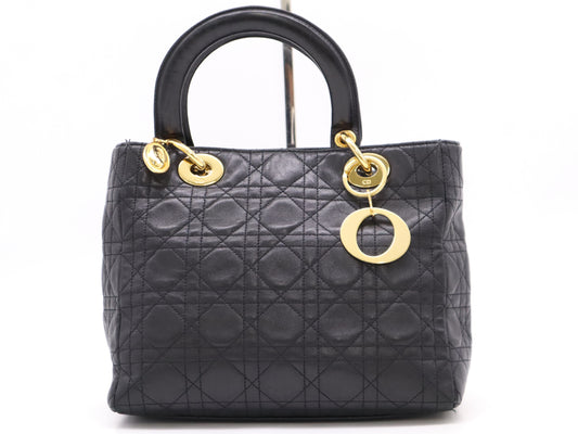 Christian Louboutin Lady Dior Handbag in Black Lambskin