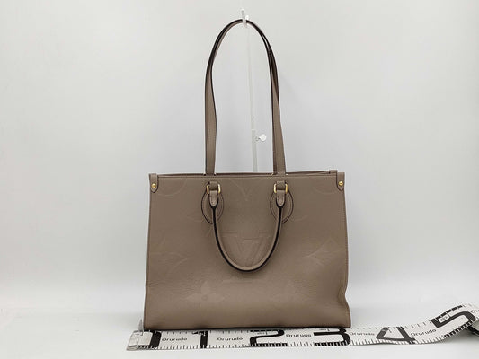 LOUIS VUITTON Monogram Empreinte M45607 Empreinte Giant on the Go MM Tourterelle RFID Verified Handbag