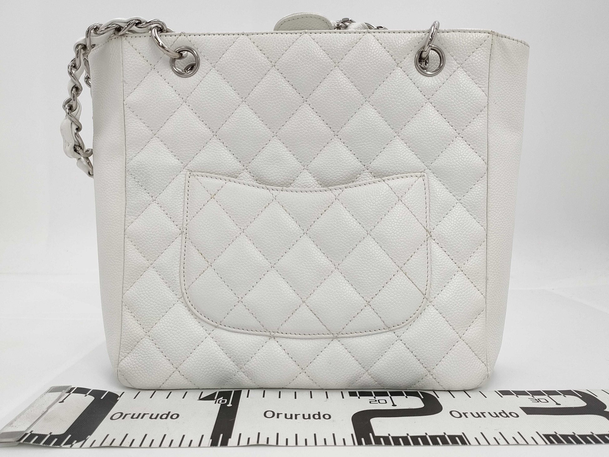 CHANEL Caviar Skin Matelasse Chain Shoulder Bag with White Card and Seal 13359863 Tote Bag