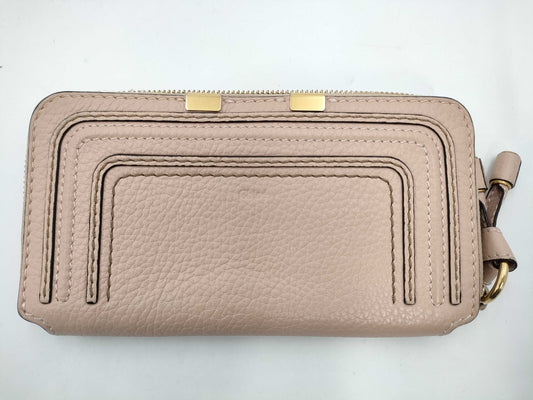 Chloe CHC22SP671G36 Leather MARCIE Wallet with Zip-Around Closure, Light Pink, Includes Dust Bag