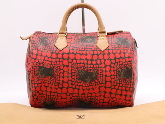 LOUIS VUITTON M40693? Monogram Pumpkin Dot Speedy 30 Handbag with Dust Bag