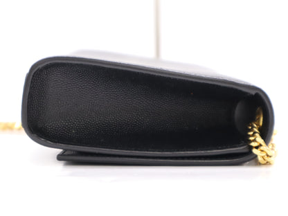 Yves Saint Laurent 469390 Leather Kate Small Chain Shoulder Bag in Black with GD Hardware