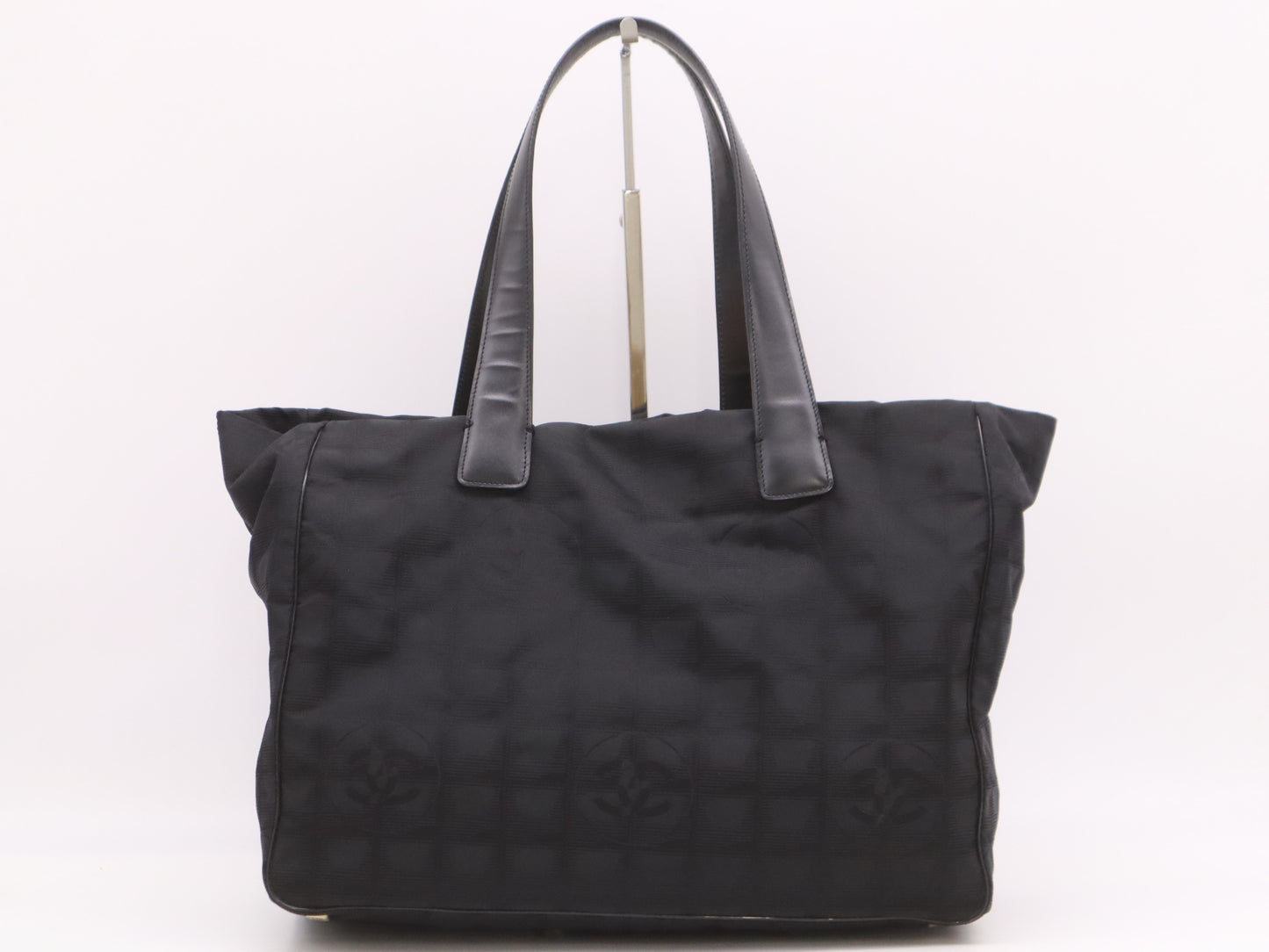 CHANEL A15991 Nylon x Leather New Travel Line Black Tote Bag