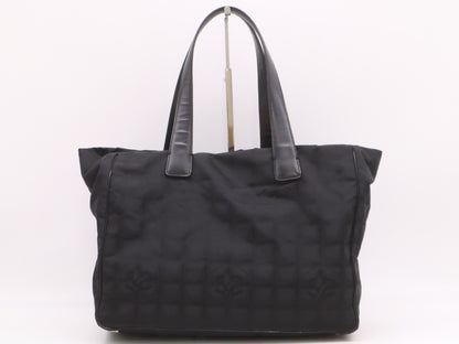 CHANEL A15991 Nylon x Leather New Travel Line Black Tote Bag