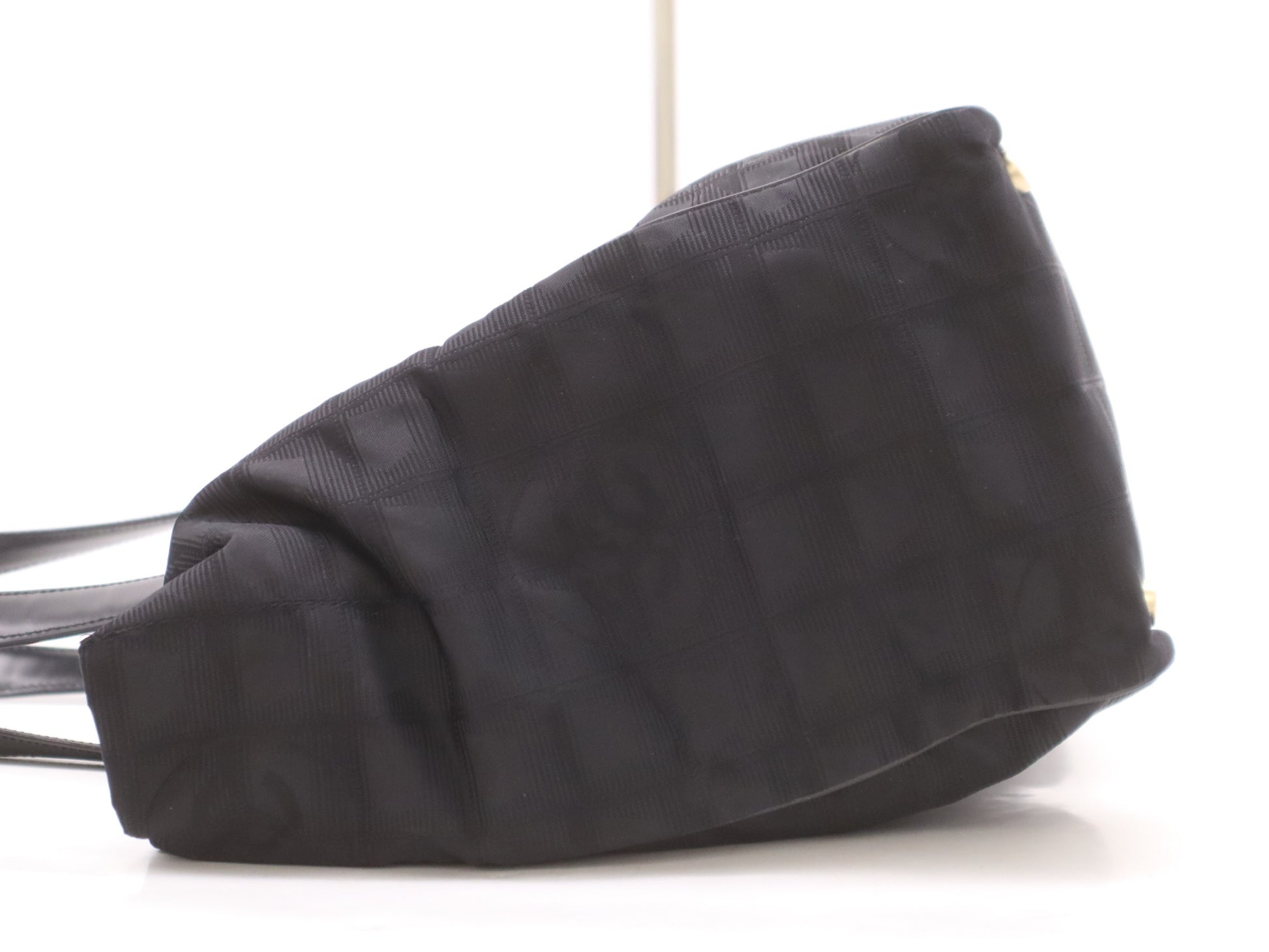 CHANEL A15991 Nylon x Leather New Travel Line Black Tote Bag