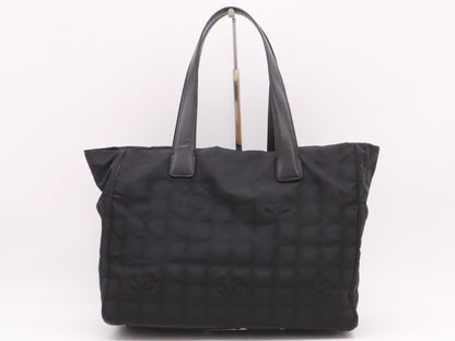 CHANEL A15991 Nylon x Leather New Travel Line Black Tote Bag