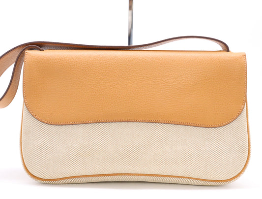 HERMES Canvas Sack Colorado MM Brown White □I Stamp 2005 Handbag