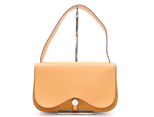 HERMES Canvas Sack Colorado MM Brown White □I Stamp 2005 Handbag