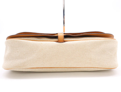 HERMES Canvas Sack Colorado MM Brown White □I Stamp 2005 Handbag