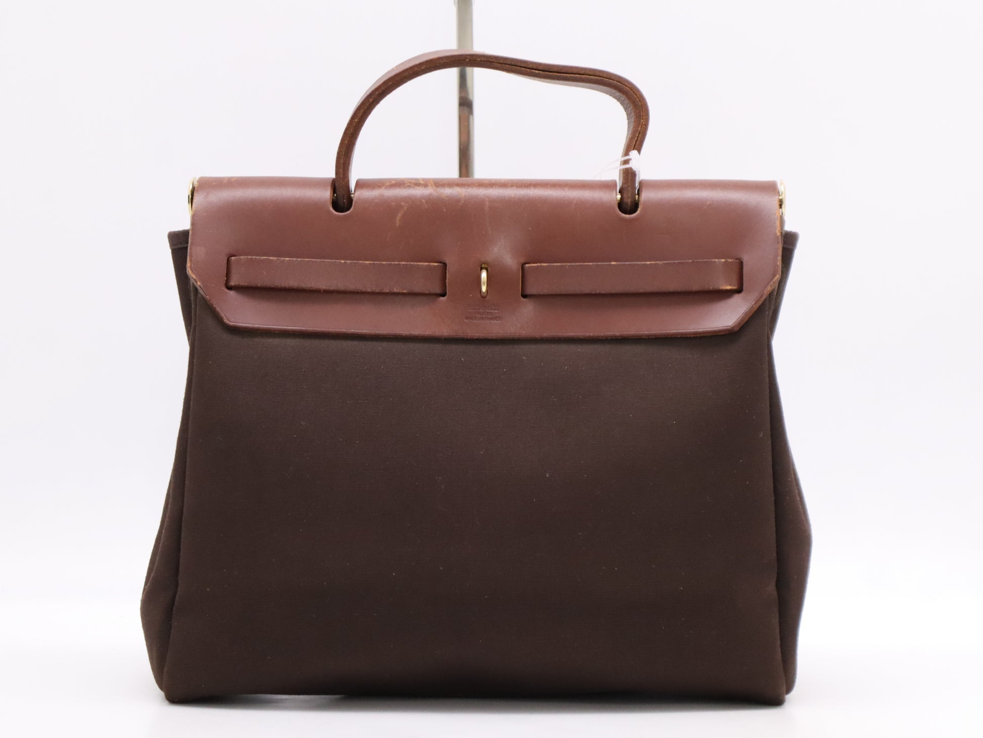 HERMES Leather Air Bag PM □F Stamp 2002 Comes with 2 Keys, Strap, Cloche, Spare Bag, Stopper, and Cleaning Eraser. Shoulder Bag