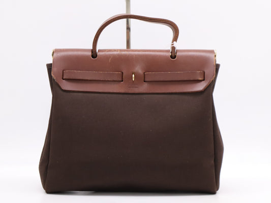 HERMES Leather Air Bag PM □F Stamp 2002 Comes with 2 Keys, Strap, Cloche, Spare Bag, Stopper, and Cleaning Eraser. Shoulder Bag