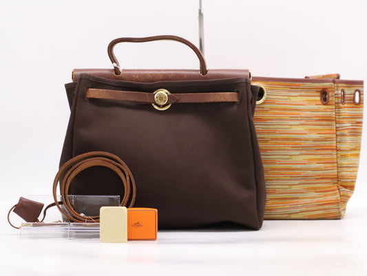 HERMES Leather Air Bag PM □F Stamp 2002 Comes with 2 Keys, Strap, Cloche, Spare Bag, Stopper, and Cleaning Eraser. Shoulder Bag