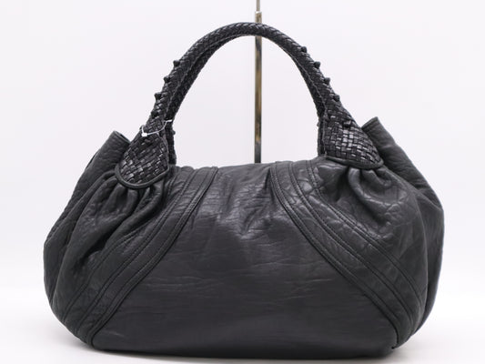 FENDI Leather Spy Bag Black Handbag