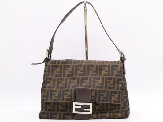 FENDI Zucca Mamma Bucket Brown Shoulder Bag