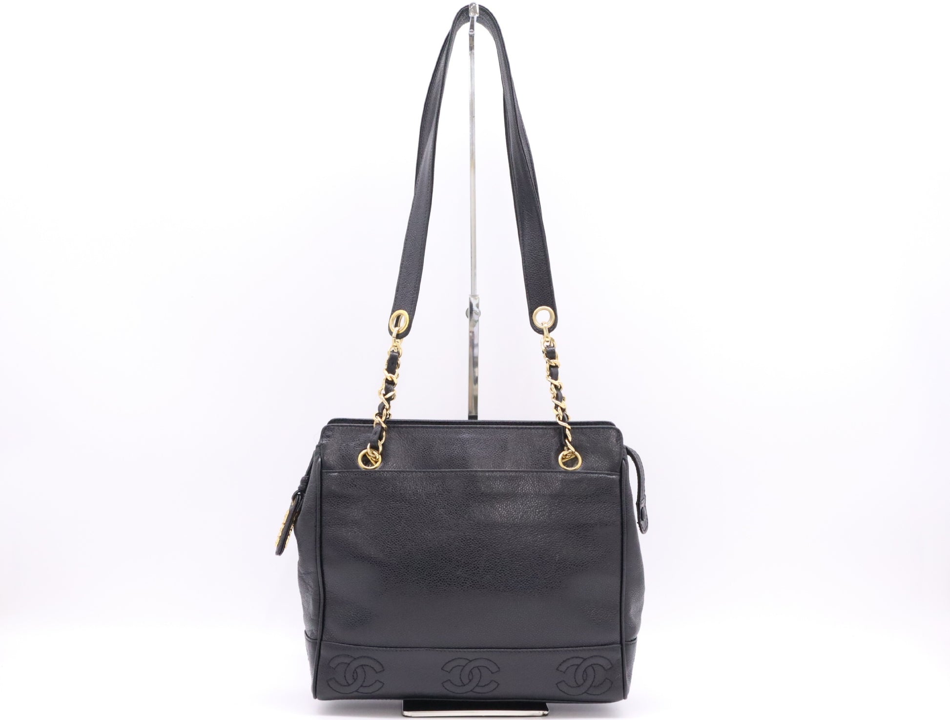CHANEL Triple Coco Chain Shoulder Bag with GD Hardware and Black Seal, 4104611