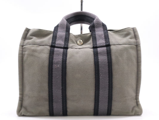 HERMES Canvas Four Toe PM Handbag