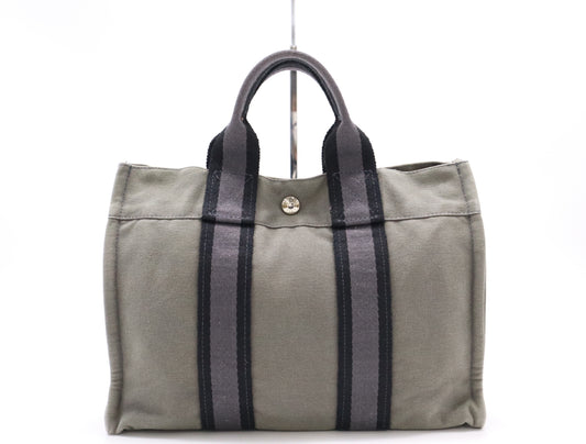 HERMES Canvas Four Toe PM Handbag
