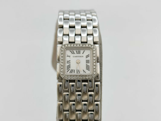Cartier Panthère Mini Ribbon WG3002T8 2422 43903CD Quartz White Dial 18K Gold Women's Watch