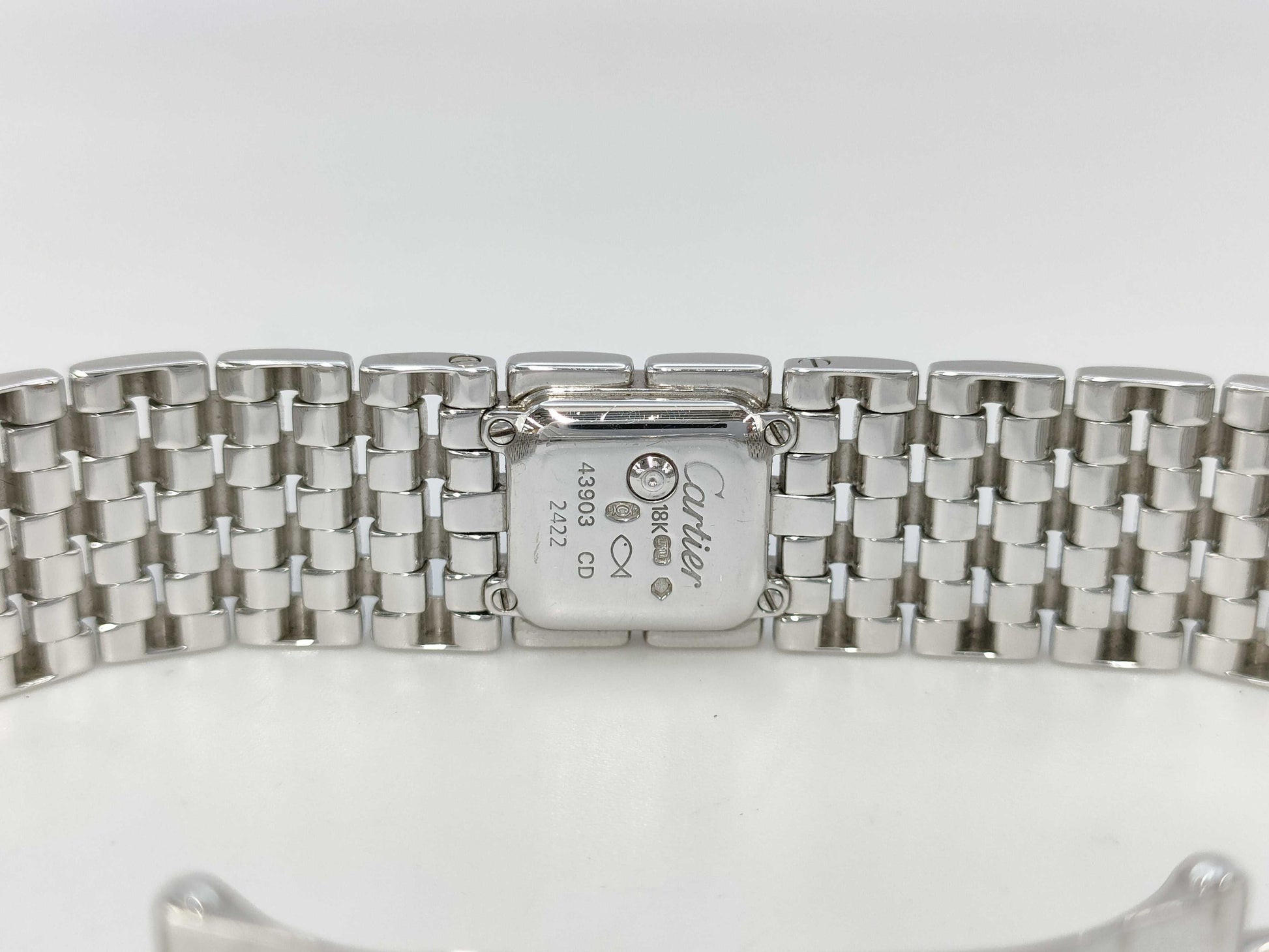 Cartier Panthère Mini Ribbon WG3002T8 2422 43903CD Quartz White Dial 18K Gold Women's Watch